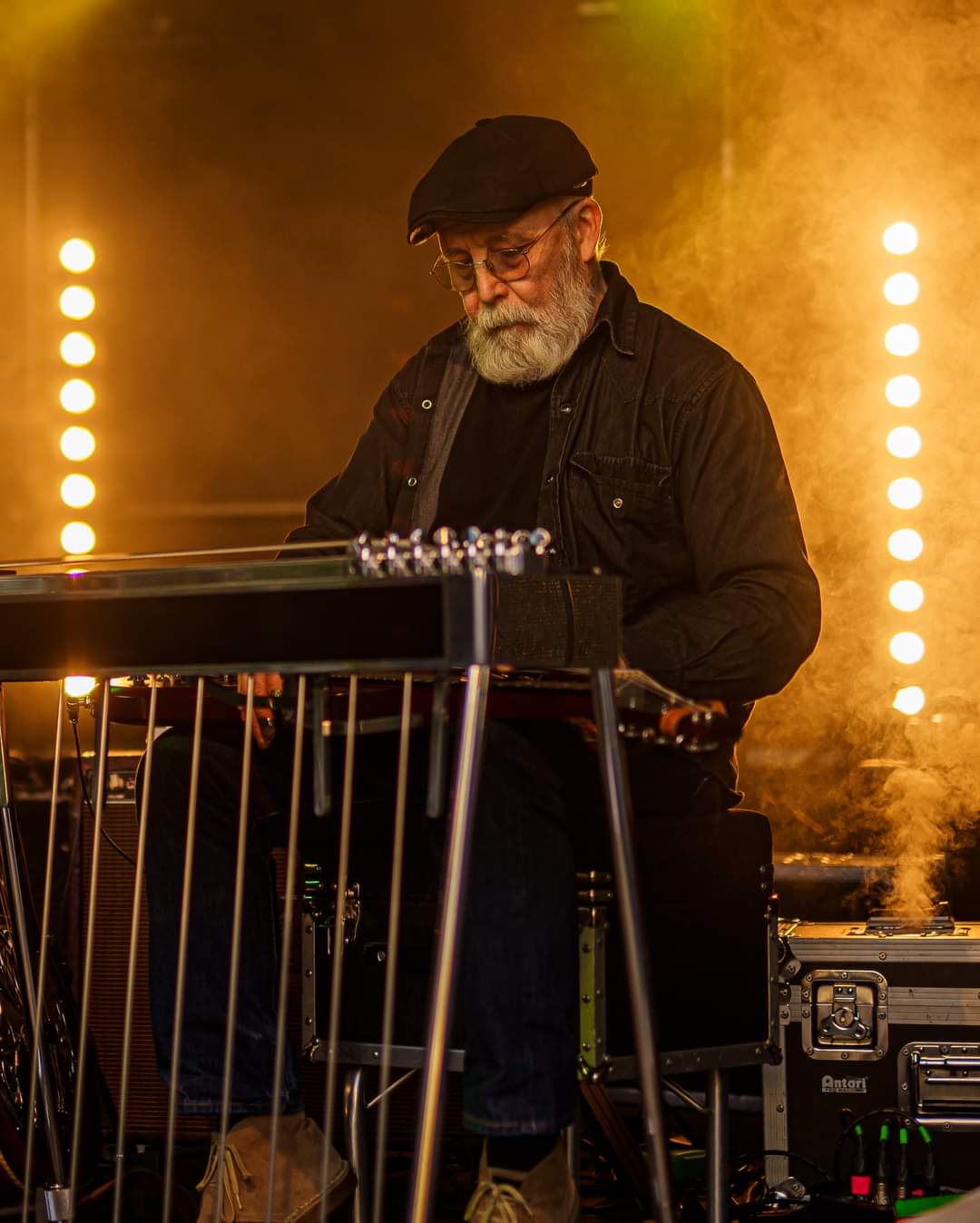 Lap steel guitarist on stage