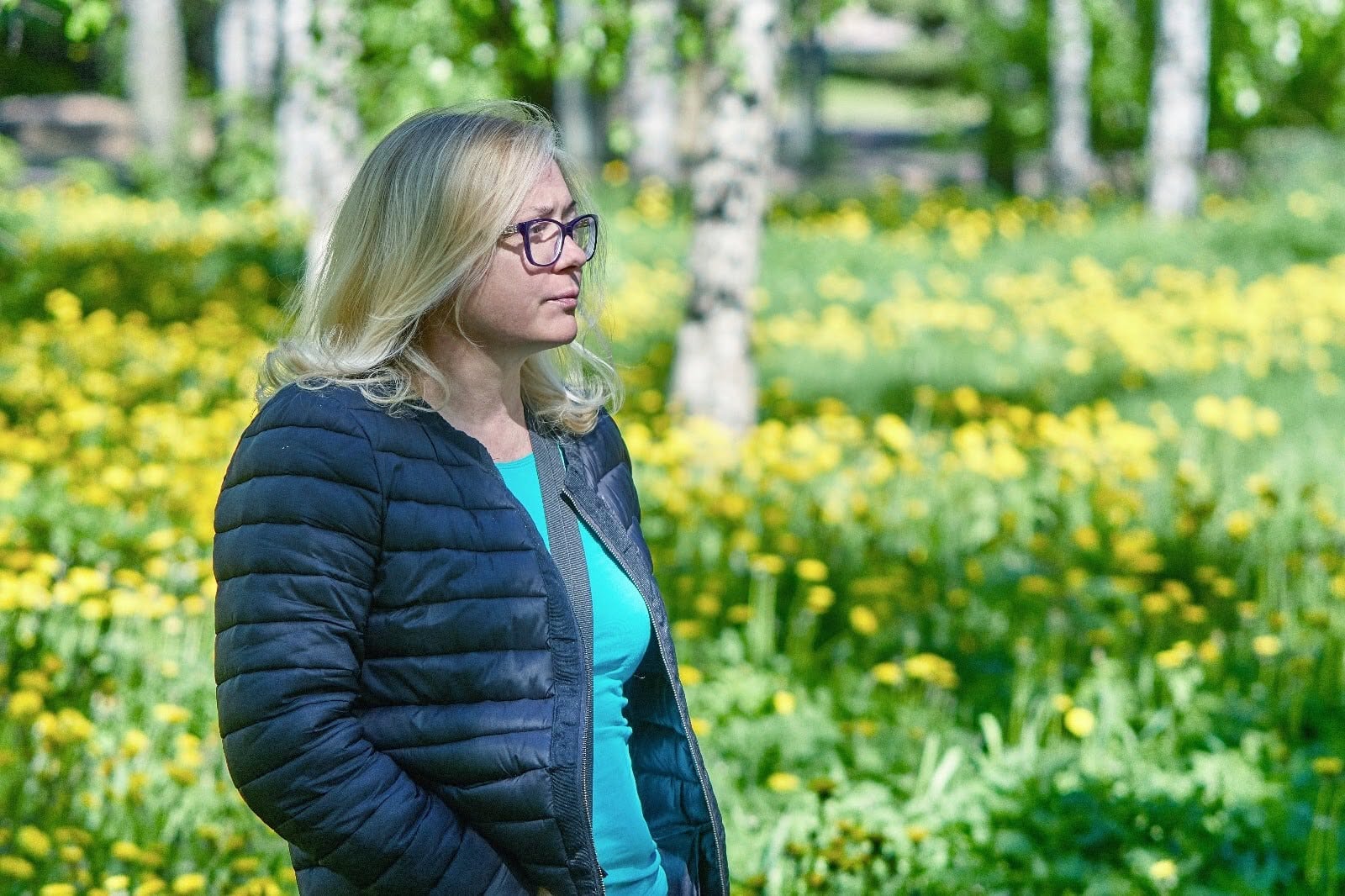 Portrait in a dandelion field
