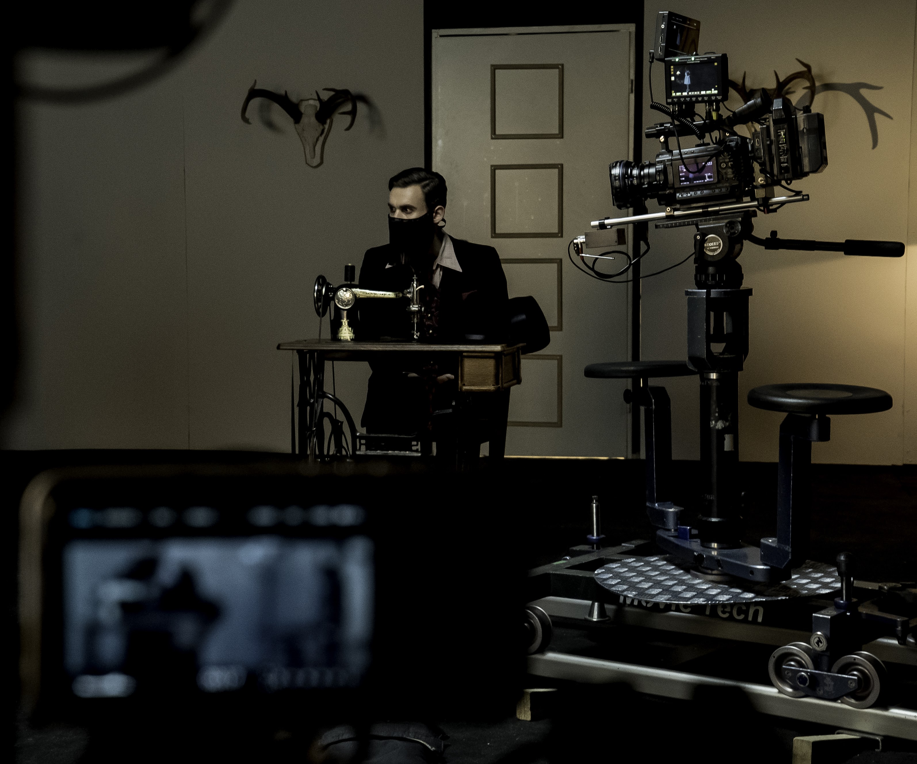 Behind the scenes on a cinema set